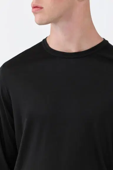 Gabriela Hearst Owen Long Sleeve T-Shirt in Black Cashmere Jersey | Thumbnail 5 Gabriela Hearst Owen Long Sleeve T-Shirt in Black Cashmere Jersey | Thumbnail 5