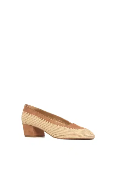 Gabriela Hearst Strength Pump in Camel Suede & Natural Raffia | Thumbnail 2 Gabriela Hearst Strength Pump in Camel Suede & Natural Raffia | Thumbnail 2