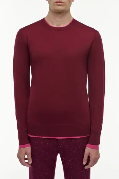 Gabriela Hearst Wells Reversible Knit Sweater in Bordeaux & Fuchsia Cashmere Silk | Thumbnail 2 Gabriela Hearst Wells Reversible Knit Sweater in Bordeaux & Fuchsia Cashmere Silk | Thumbnail 2