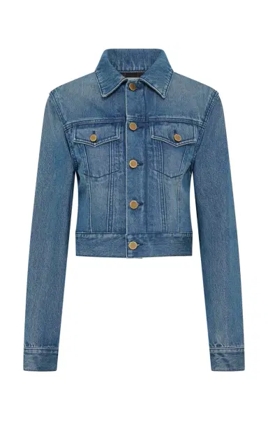 Gabriela Hearst Bronte Jacket in Uruguayan Blue Recycled Cotton Denim | Thumbnail 1 Gabriela Hearst Bronte Jacket in Uruguayan Blue Recycled Cotton Denim | Thumbnail 1