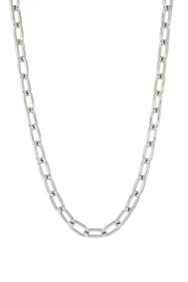 GABRIELA HEARST Medium Link Necklace in 18K White Gold (Classic Links) | Thumbnail 1 GABRIELA HEARST Medium Link Necklace in 18K White Gold (Classic Links) | Thumbnail 1