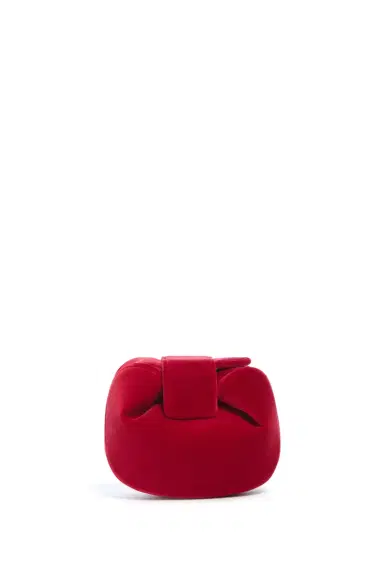 Gabriela Hearst Soft Demi Clutch in Scarlet Red Cotton Velvet | Thumbnail 2 Gabriela Hearst Soft Demi Clutch in Scarlet Red Cotton Velvet | Thumbnail 2