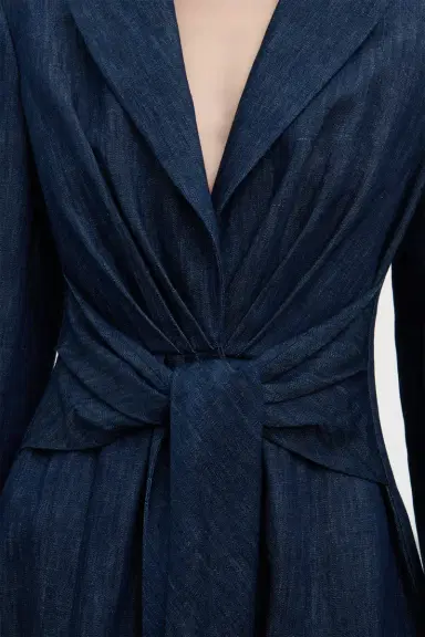 Gabriela Hearst Yunara Knotted Maxi Dress in Recycled Cotton Denim | Thumbnail 8 Gabriela Hearst Yunara Knotted Maxi Dress in Recycled Cotton Denim | Thumbnail 8