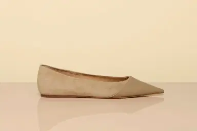 Gabriela Hearst Empress Ballerina Flat Shoe in Nude Suede & Leather | Thumbnail 5 Gabriela Hearst Empress Ballerina Flat Shoe in Nude Suede & Leather | Thumbnail 5