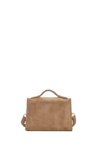 Gabriela Hearst Small Leonora Flap Bag in Dark Sand Suede | Thumbnail 5 Gabriela Hearst Small Leonora Flap Bag in Dark Sand Suede | Thumbnail 5