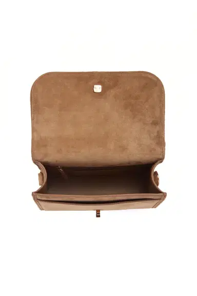 Gabriela Hearst Small Leonora Flap Bag in Dark Sand Suede | Thumbnail 6 Gabriela Hearst Small Leonora Flap Bag in Dark Sand Suede | Thumbnail 6