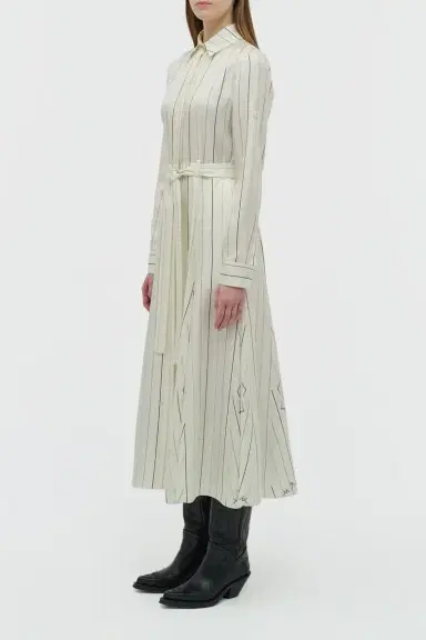 Gabriela Hearst Galway Shirtdress in Multi Pinstripe Silk Twill | Thumbnail 3 Gabriela Hearst Galway Shirtdress in Multi Pinstripe Silk Twill | Thumbnail 3