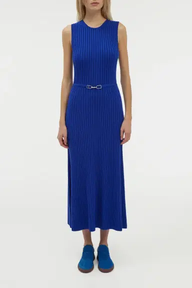 Gabriela Hearst Meier Knit Midi Dress in Cobalt Merino Wool Cashmere | Thumbnail 2 Gabriela Hearst Meier Knit Midi Dress in Cobalt Merino Wool Cashmere | Thumbnail 2