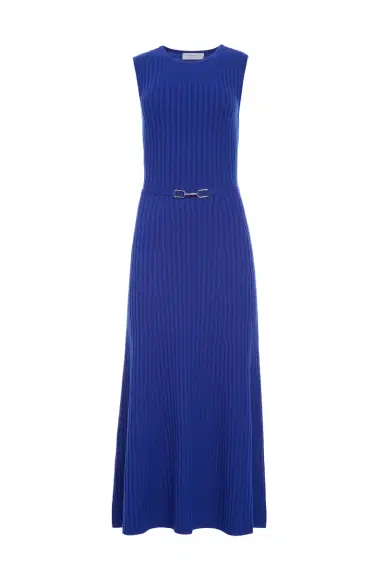 Gabriela Hearst Meier Knit Midi Dress in Cobalt Merino Wool Cashmere | Thumbnail 1 Gabriela Hearst Meier Knit Midi Dress in Cobalt Merino Wool Cashmere | Thumbnail 1