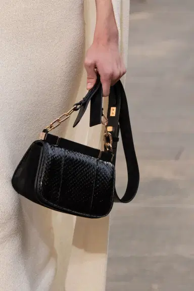 Gabriela Hearst Small Dern Crossbody Bag in Black Snakeskin & Suede | Thumbnail 2 Gabriela Hearst Small Dern Crossbody Bag in Black Snakeskin & Suede | Thumbnail 2