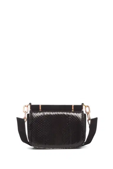 Gabriela Hearst Small Dern Crossbody Bag in Black Snakeskin & Suede | Thumbnail 4 Gabriela Hearst Small Dern Crossbody Bag in Black Snakeskin & Suede | Thumbnail 4