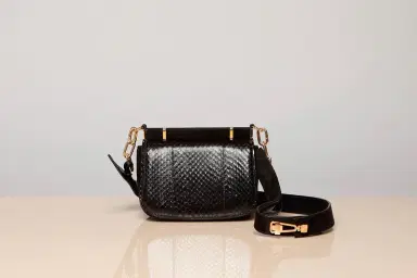 Gabriela Hearst Small Dern Crossbody Bag in Black Snakeskin & Suede | Thumbnail 6 Gabriela Hearst Small Dern Crossbody Bag in Black Snakeskin & Suede | Thumbnail 6