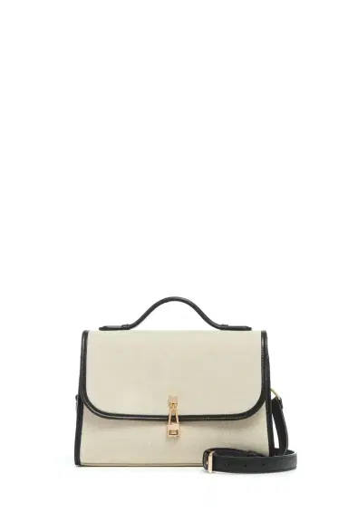 Gabriela Hearst Medium Leonora Flap Bag in Beige Linen | Thumbnail 1 Gabriela Hearst Medium Leonora Flap Bag in Beige Linen | Thumbnail 1