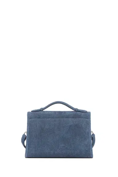 Gabriela Hearst Medium Leonora Flap Bag in Light Blue Suede Denim | Thumbnail 3 Gabriela Hearst Medium Leonora Flap Bag in Light Blue Suede Denim | Thumbnail 3