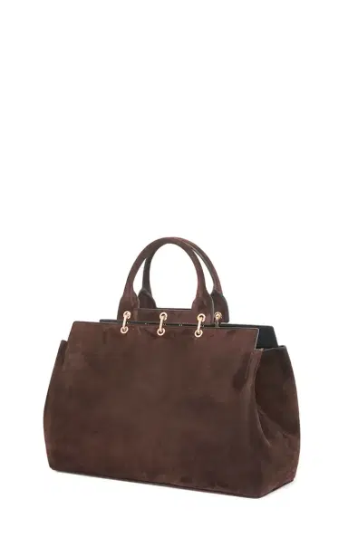 Gabriela Hearst Large Amethyst Tote Bag in Dark Brown Suede | Thumbnail 3 Gabriela Hearst Large Amethyst Tote Bag in Dark Brown Suede | Thumbnail 3