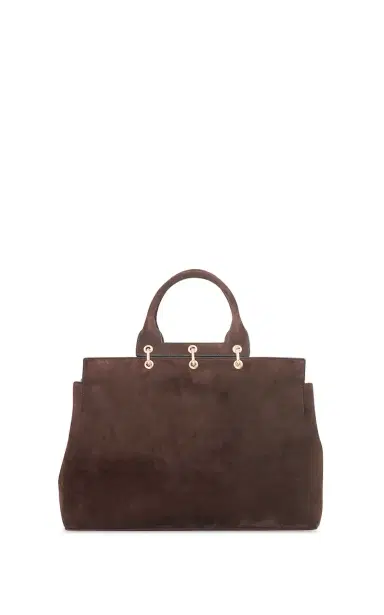 Gabriela Hearst Large Amethyst Tote Bag in Dark Brown Suede | Thumbnail 1 Gabriela Hearst Large Amethyst Tote Bag in Dark Brown Suede | Thumbnail 1
