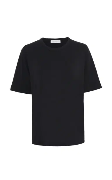 Gabriela Hearst Kirby T-Shirt in Black Cashmere Jersey | Thumbnail 1 Gabriela Hearst Kirby T-Shirt in Black Cashmere Jersey | Thumbnail 1