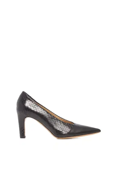 Gabriela Hearst Empress High Heel Stiletto Pump in Black Snakeskin & Leather | Thumbnail 1 Gabriela Hearst Empress High Heel Stiletto Pump in Black Snakeskin & Leather | Thumbnail 1