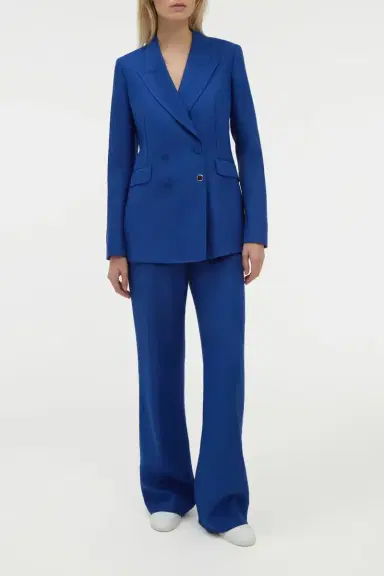 Gabriela Hearst Angela Blazer in Cobalt Linen Twill | Thumbnail 2 Gabriela Hearst Angela Blazer in Cobalt Linen Twill | Thumbnail 2