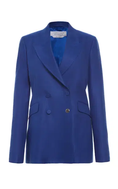 Gabriela Hearst Angela Blazer in Cobalt Linen Twill | Thumbnail 1 Gabriela Hearst Angela Blazer in Cobalt Linen Twill | Thumbnail 1