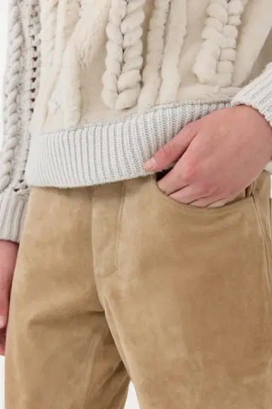 Gabriela Hearst Anthony Five Pocket Pant in Camel Suede | Thumbnail 6 Gabriela Hearst Anthony Five Pocket Pant in Camel Suede | Thumbnail 6