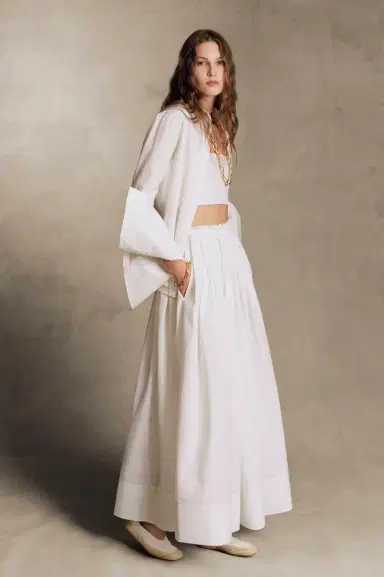 Gabriela Hearst Shiva Maxi Skirt in White Sea Island Cotton | Thumbnail 2 Gabriela Hearst Shiva Maxi Skirt in White Sea Island Cotton | Thumbnail 2