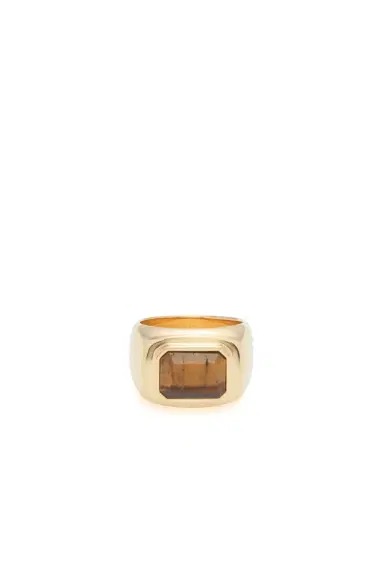 Gabriela Hearst Large Ring in 18K Yellow Gold & Tiger's Eye Stone | Thumbnail 3 Gabriela Hearst Large Ring in 18K Yellow Gold & Tiger's Eye Stone | Thumbnail 3
