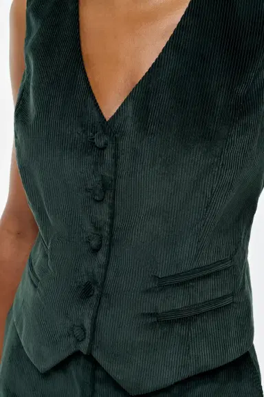 Gabriela Hearst Coleridge Vest in English Green Sea Island Cotton Corduroy | Thumbnail 5 Gabriela Hearst Coleridge Vest in English Green Sea Island Cotton Corduroy | Thumbnail 5