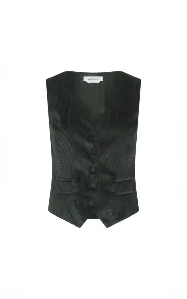 Gabriela Hearst Coleridge Vest in English Green Sea Island Cotton Corduroy | Thumbnail 1 Gabriela Hearst Coleridge Vest in English Green Sea Island Cotton Corduroy | Thumbnail 1