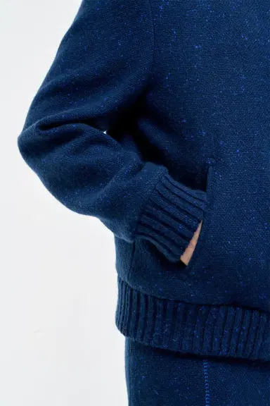 Gabriela Hearst Winslow Bomber in Electric Navy Speckled Cashmere | Thumbnail 7 Gabriela Hearst Winslow Bomber in Electric Navy Speckled Cashmere | Thumbnail 7