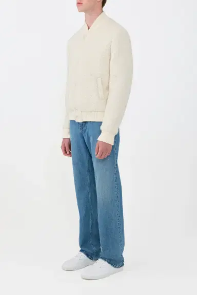 Gabriela Hearst Brandon Bomber in Recycled Cashmere Boucle | Thumbnail 3 Gabriela Hearst Brandon Bomber in Recycled Cashmere Boucle | Thumbnail 3