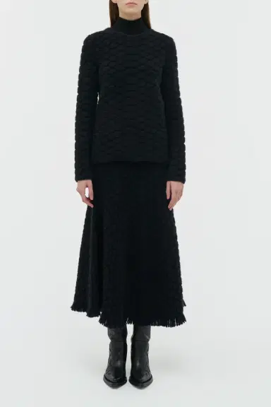 Gabriela Hearst Tansey Knit Sweater in Black Cashmere | Thumbnail 2 Gabriela Hearst Tansey Knit Sweater in Black Cashmere | Thumbnail 2