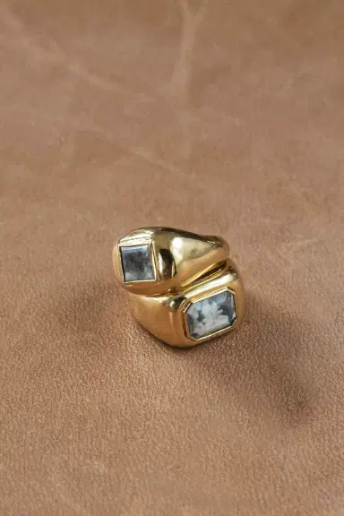 Gabriela Hearst Large Ring in 18K Yellow Gold & Howlite Stone | Thumbnail 7 Gabriela Hearst Large Ring in 18K Yellow Gold & Howlite Stone | Thumbnail 7