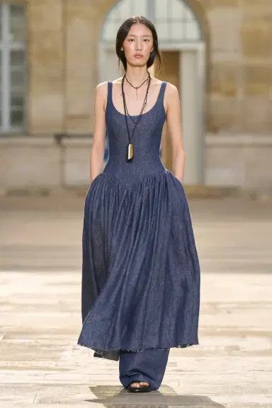 Gabriela Hearst Isai Maxi Dress in Stone Washed Linen Denim | Thumbnail 2 Gabriela Hearst Isai Maxi Dress in Stone Washed Linen Denim | Thumbnail 2