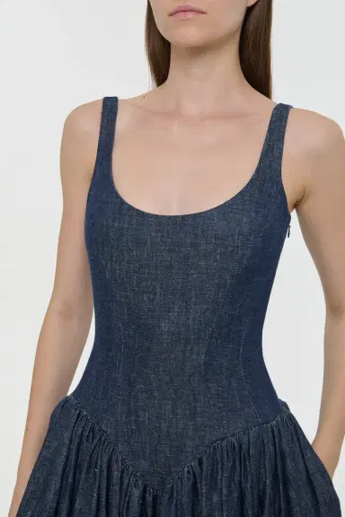 Gabriela Hearst Isai Maxi Dress in Stone Washed Linen Denim | Thumbnail 7 Gabriela Hearst Isai Maxi Dress in Stone Washed Linen Denim | Thumbnail 7