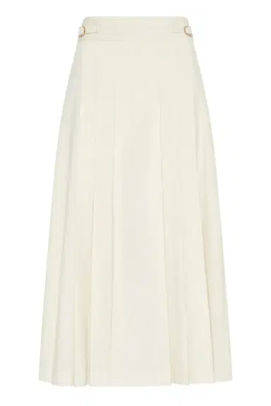 Gabriela Hearst Wesley Pleated Midi Skirt in Sea Island Cotton Corduroy | Thumbnail 1 Gabriela Hearst Wesley Pleated Midi Skirt in Sea Island Cotton Corduroy | Thumbnail 1