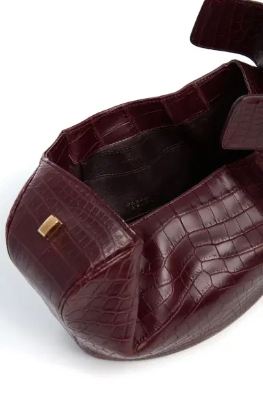 GABRIELA HEARST Nina Bag in Bordeaux Crocodile Leather | Thumbnail 4 GABRIELA HEARST Nina Bag in Bordeaux Crocodile Leather | Thumbnail 4