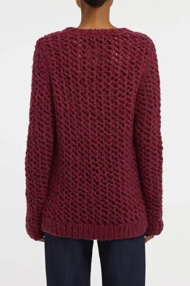 Gabriela Hearst Veralune Knit Crewneck Sweater in Bordeaux Welfat Cashmere | Thumbnail 4 Gabriela Hearst Veralune Knit Crewneck Sweater in Bordeaux Welfat Cashmere | Thumbnail 4