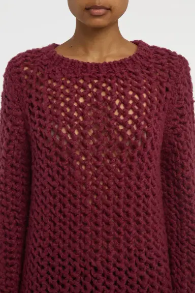 Gabriela Hearst Veralune Knit Crewneck Sweater in Bordeaux Welfat Cashmere | Thumbnail 5 Gabriela Hearst Veralune Knit Crewneck Sweater in Bordeaux Welfat Cashmere | Thumbnail 5