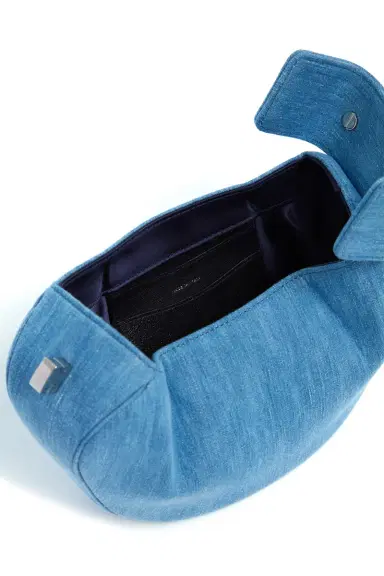 Gabriela Hearst Demi Bag in Light Blue Recycled Cotton Linen Denim | Thumbnail 4 Gabriela Hearst Demi Bag in Light Blue Recycled Cotton Linen Denim | Thumbnail 4