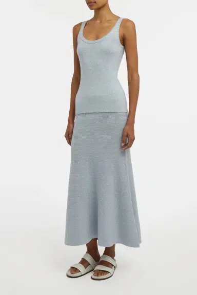 Gabriela Hearst Manni Knit Maxi Skirt in Light Blue Cashmere | Thumbnail 3 Gabriela Hearst Manni Knit Maxi Skirt in Light Blue Cashmere | Thumbnail 3
