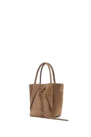 Gabriela Hearst Small Marija Tote Bag in Dark Sand Suede | Thumbnail 3 Gabriela Hearst Small Marija Tote Bag in Dark Sand Suede | Thumbnail 3