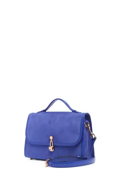 Gabriela Hearst Medium Leonora Flap Bag in Cobalt Suede | Thumbnail 3 Gabriela Hearst Medium Leonora Flap Bag in Cobalt Suede | Thumbnail 3