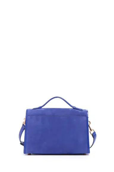 Gabriela Hearst Medium Leonora Flap Bag in Cobalt Suede | Thumbnail 4 Gabriela Hearst Medium Leonora Flap Bag in Cobalt Suede | Thumbnail 4