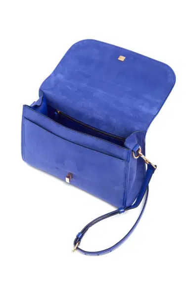 Gabriela Hearst Medium Leonora Flap Bag in Cobalt Suede | Thumbnail 5 Gabriela Hearst Medium Leonora Flap Bag in Cobalt Suede | Thumbnail 5