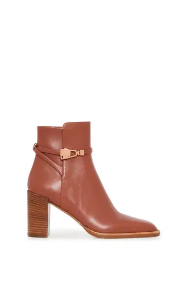 Gabriela Hearst Nina Clasp Ankle Boot in Cognac Leather | Thumbnail 1 Gabriela Hearst Nina Clasp Ankle Boot in Cognac Leather | Thumbnail 1