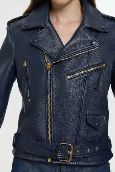 Gabriela Hearst Anton Moon Biker Jacket in Dark Navy Textured Leather | Thumbnail 10 Gabriela Hearst Anton Moon Biker Jacket in Dark Navy Textured Leather | Thumbnail 10
