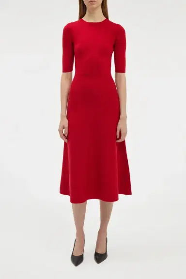 Gabriela Hearst Seymore Knit Midi Dress in Scarlet Red Merino Wool Cashmere | Thumbnail 2 Gabriela Hearst Seymore Knit Midi Dress in Scarlet Red Merino Wool Cashmere | Thumbnail 2
