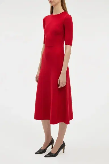 Gabriela Hearst Seymore Knit Midi Dress in Scarlet Red Merino Wool Cashmere | Thumbnail 3 Gabriela Hearst Seymore Knit Midi Dress in Scarlet Red Merino Wool Cashmere | Thumbnail 3