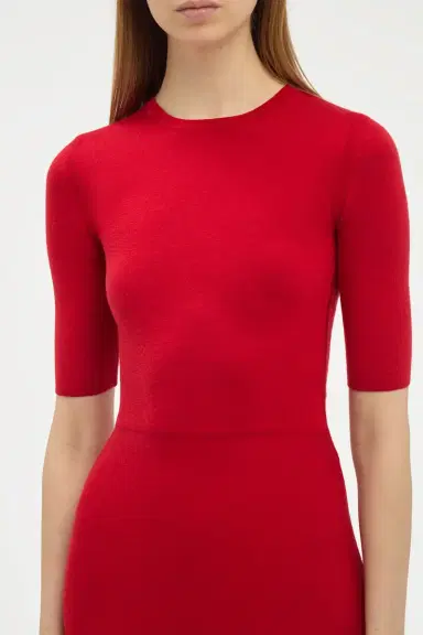 Gabriela Hearst Seymore Knit Midi Dress in Scarlet Red Merino Wool Cashmere | Thumbnail 5 Gabriela Hearst Seymore Knit Midi Dress in Scarlet Red Merino Wool Cashmere | Thumbnail 5